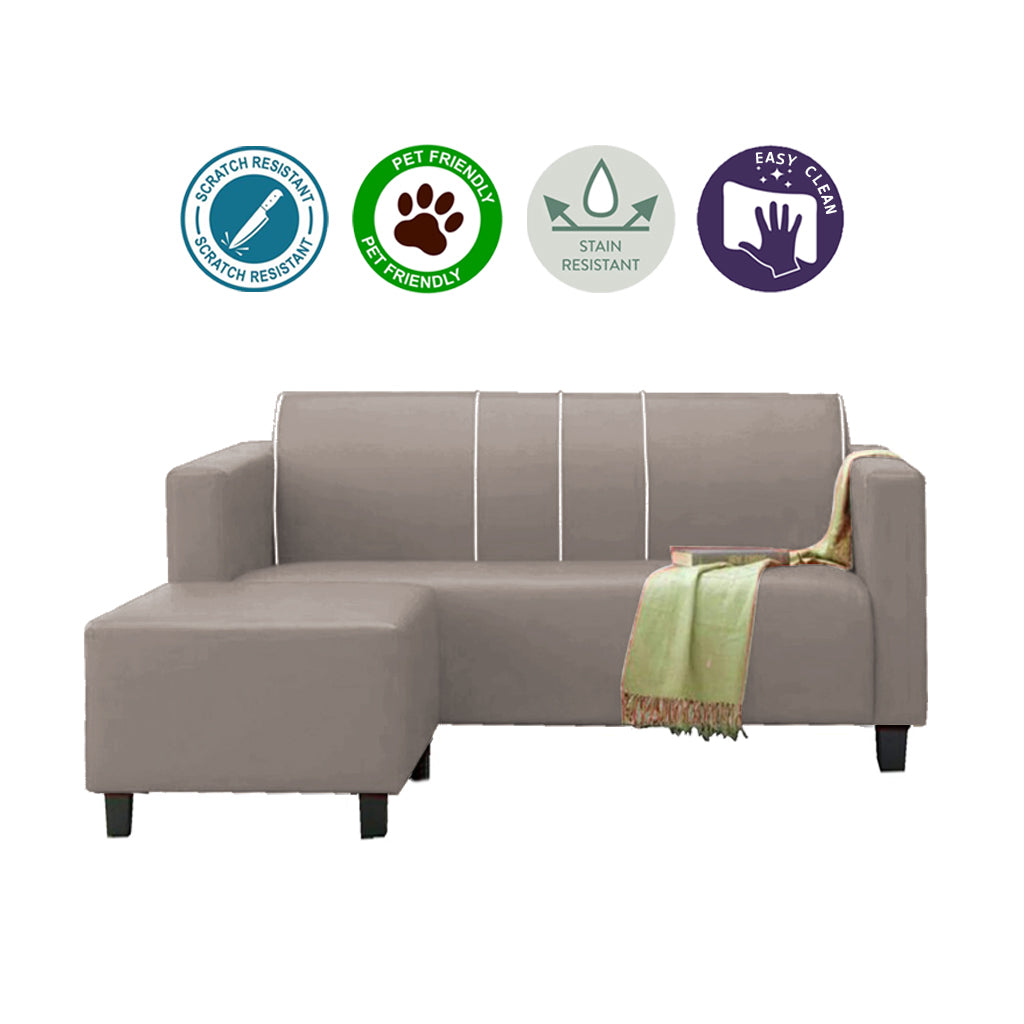 James Series Leather/Pet-Friendly Fabric 3 Seater Sofa With Ottoman In 10 Colours