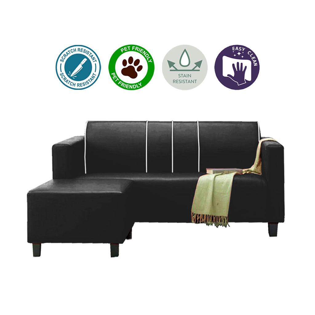 James Series Leather/Pet-Friendly Fabric 3 Seater Sofa With Ottoman In 10 Colours