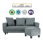Ruru Series 2/3 Seater Leather Sofa With Ottoman w/ Pet-Friendly Option