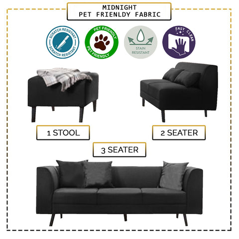 Image of Columbus Modular Faux Leather/ Fabric Sofa Set w/ Pet-Friendly Option