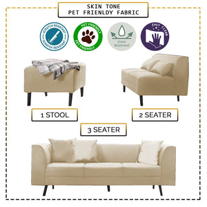 Columbus Modular Faux Leather/ Fabric Sofa Set w/ Pet-Friendly Option