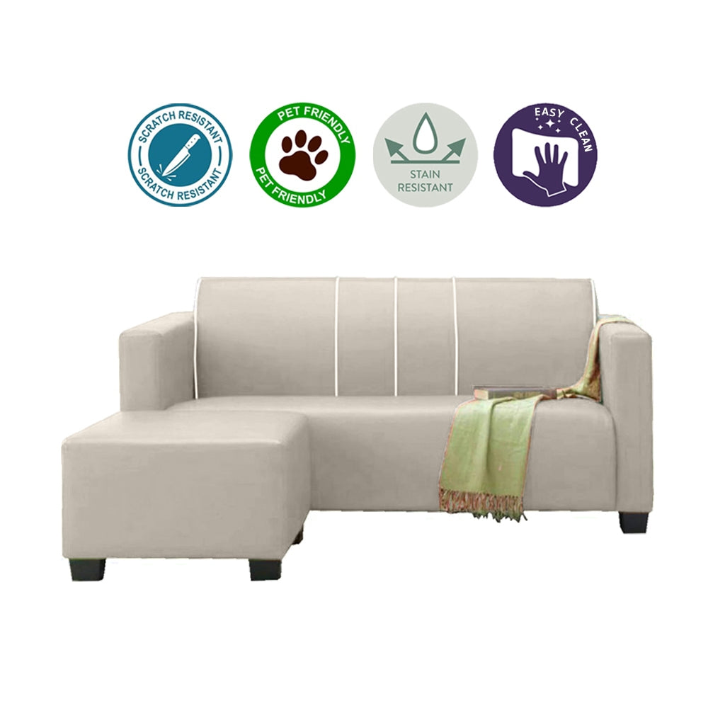 James Series Leather/Pet-Friendly Fabric 3 Seater Sofa With Ottoman In 10 Colours