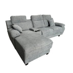 Charles 3-Seater L-Shaped Lounge Sofa with Storage & Cup-Holder - PetFriendly Option