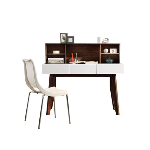 Image of Ayer Series 16 Study Table Computer Table in Walnut with White Colour