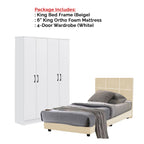 Toluca Bedroom Set Series 8 Includes Wardrobe/Bed Frame/Mattress In Queen And King Size.Free Installation
