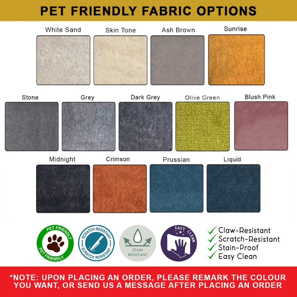 Danie Series1 2-Seater 3-Seater Sofa with Ottoman with Pet-Friendly Color Options