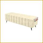 Moon Long Bench Chair High Density with Side Storage - 8 Colours