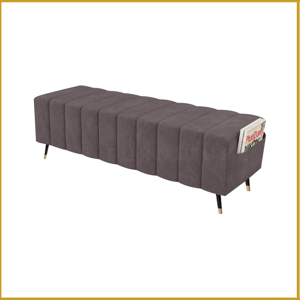 Moon Long Bench Chair High Density with Side Storage - 8 Colours