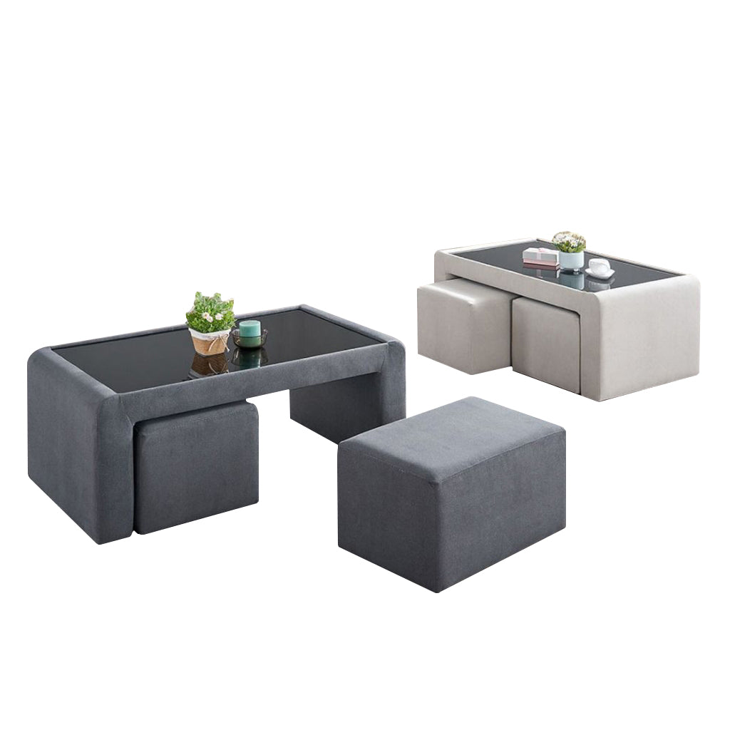 Lanny 3/4-Seater L-Shaped Sofa with Stool & Coffee Table w/ Pet-Friendly Option
