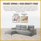 Billy Push Back L-Shaped Sofa in 47 Colour - w/ PetFriendly Fabric/Leather
