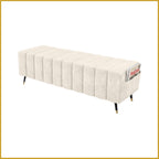 Moon Long Bench Chair High Density with Side Storage - 8 Colours