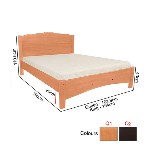 Image of Gianna Series Q Wooden Bed Frame Queen and King Size