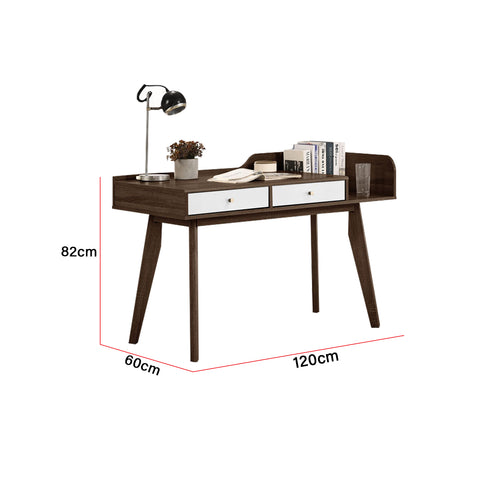 Image of Ayer Series 17 Study Table Computer Table in Walnut with White Colour