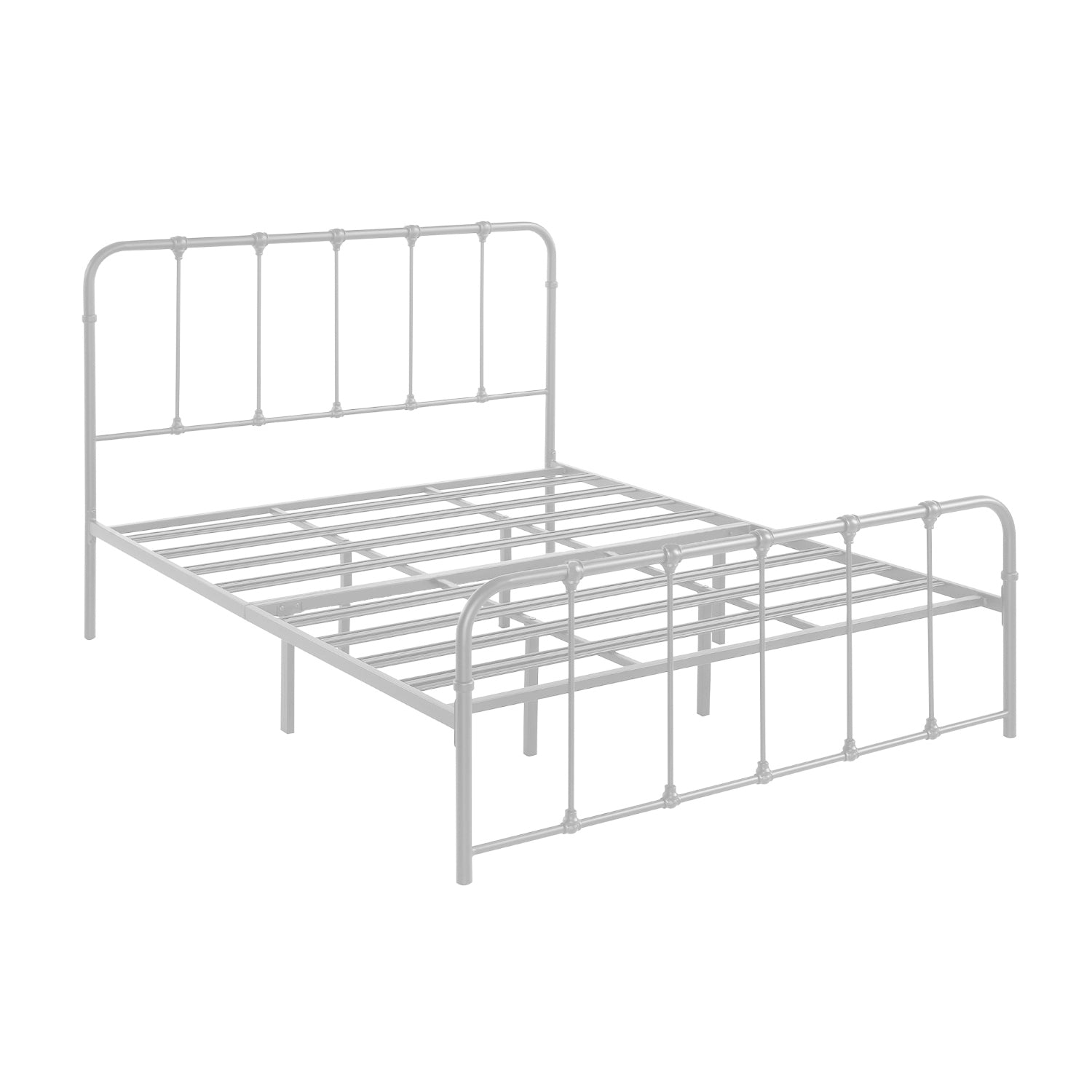 Gina Metal Bed Frame in White And Black Colors - All Sizes Available