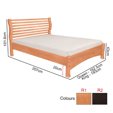 Image of Gianna Series R Wooden Bed Frame Queen and King Size