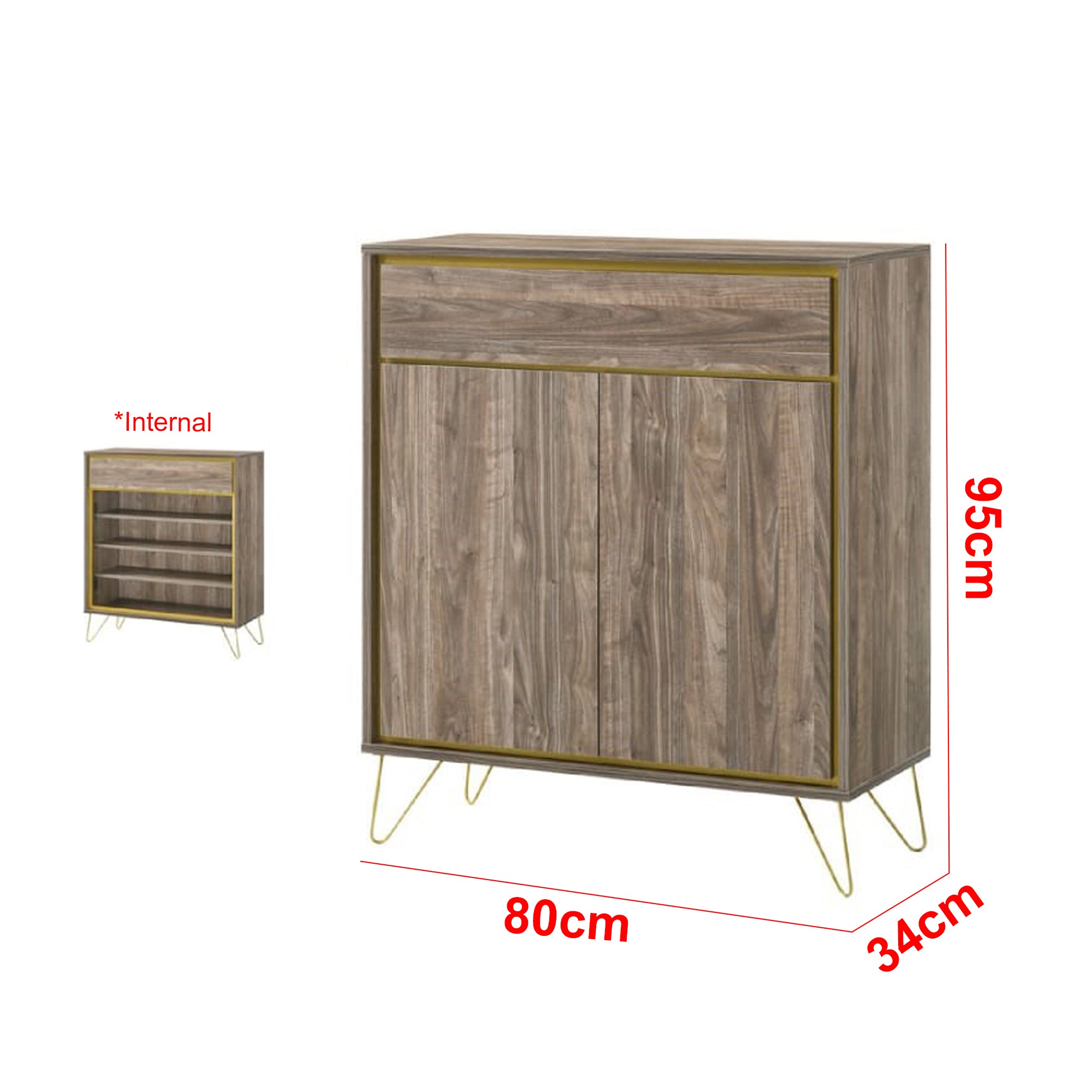 Howzer Series 18 Shoe Cabinet Collection in Natural Colour