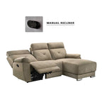 Elden Recliner L-Shaped Sofa in 47 Colour - w/ PetFriendly Fabric/Leather