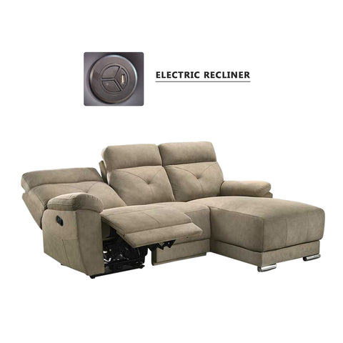 Image of Elden Recliner L-Shaped Sofa in 47 Colour - w/ PetFriendly Fabric/Leather