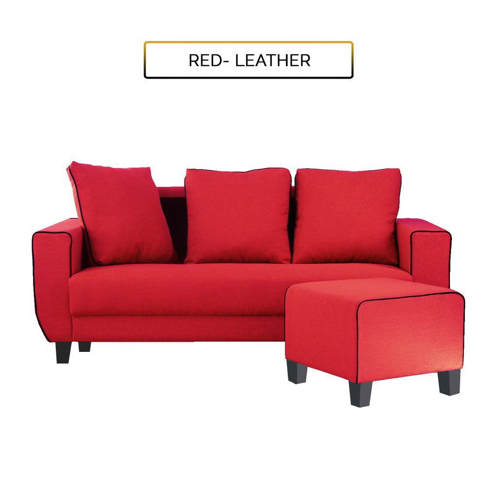 Ruru Series 2/3 Seater Leather Sofa With Ottoman w/ Pet-Friendly Option