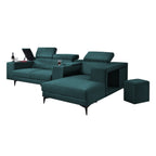 Sammy L-Shaped Sofa with Stool & Storage Upholstered w/ Pet-Friendly Option