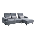 Puffie Pet-Friendly L-shaped Pushback Sofa Pocketed Spring Seat in Grey Colour