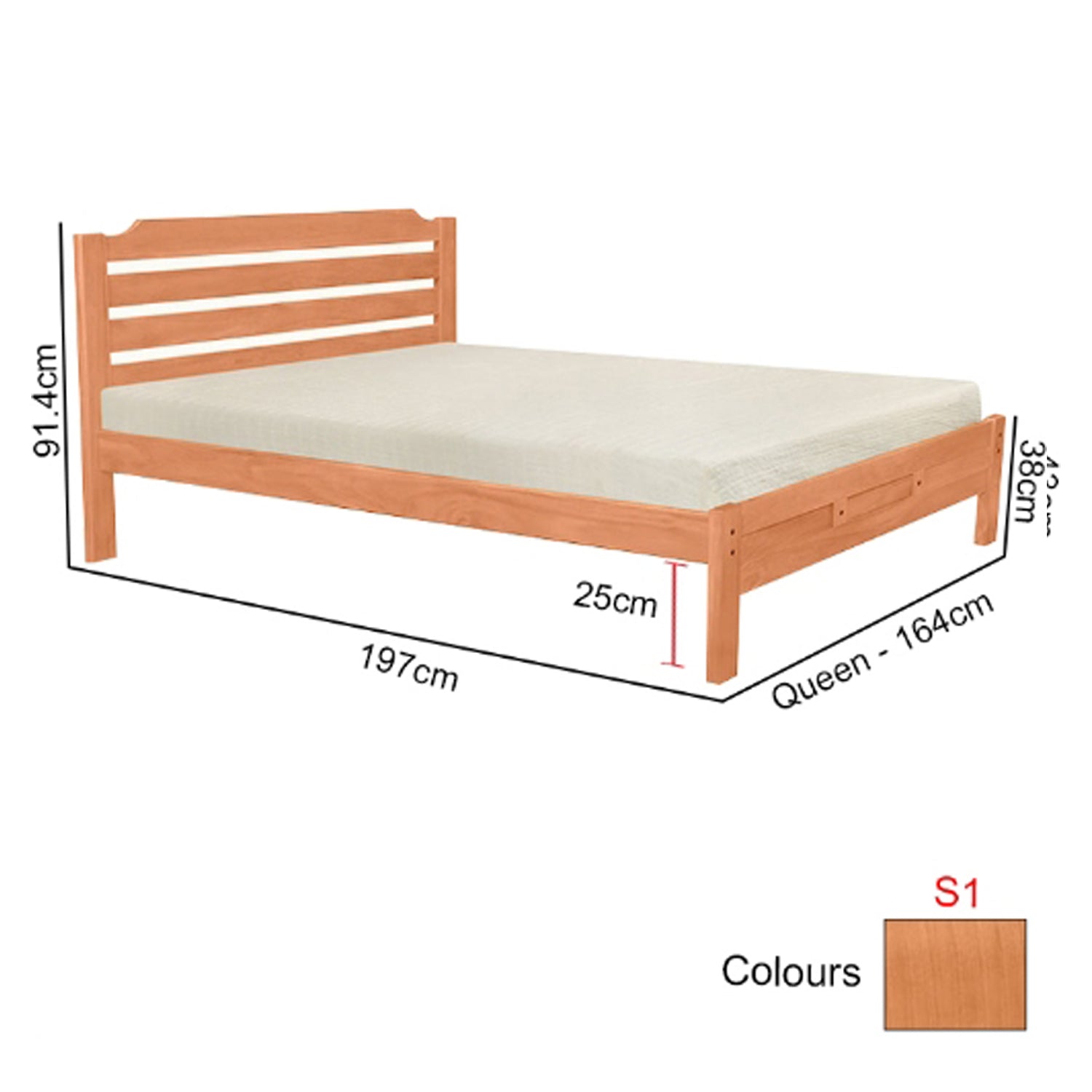 Gianna Series S Wooden Bed Frame Queen and King Size