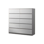 Pette 10 Drawers Premium Chest of Drawers Full Laminated Back Panel in 6 Colours