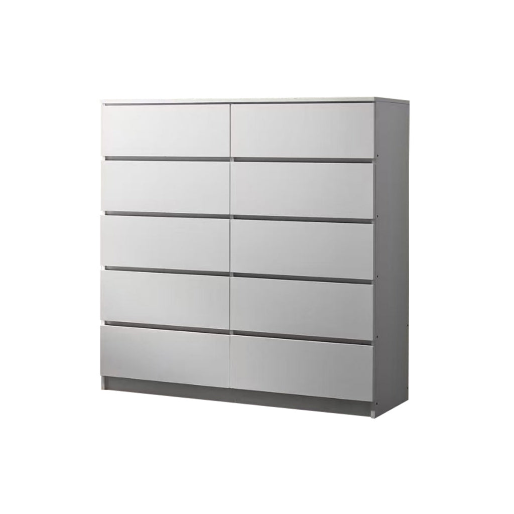 Pette 10 Drawers Premium Chest of Drawers Full Laminated Back Panel in 6 Colours