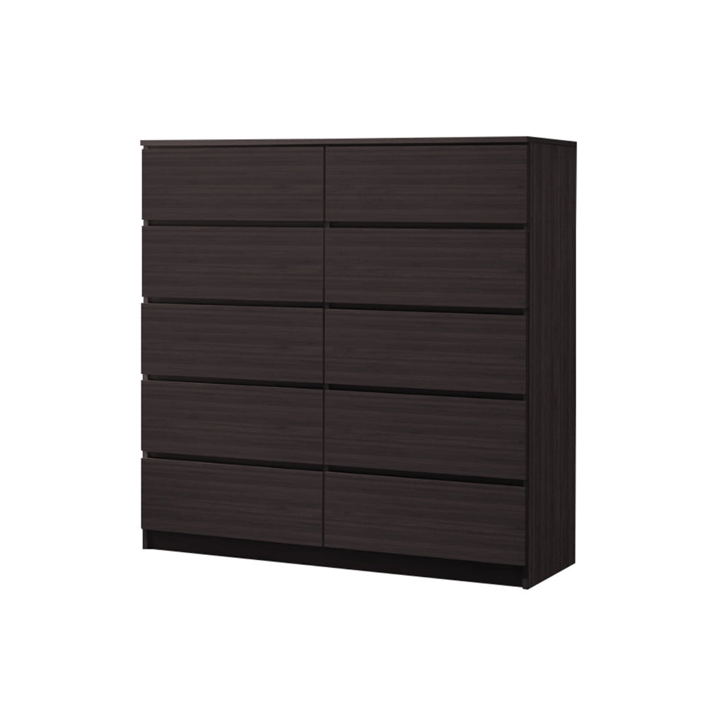 Pette 10 Drawers Premium Chest of Drawers Full Laminated Back Panel in 6 Colours