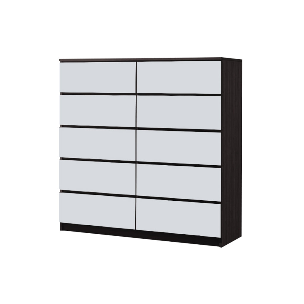 Pette 10 Drawers Premium Chest of Drawers Full Laminated Back Panel in 6 Colours