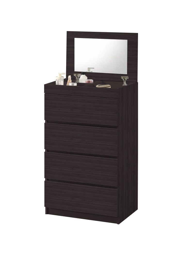 Lasey 4 Chest of Drawers with Mirror and Cosmetics Compartment in 6 Colours