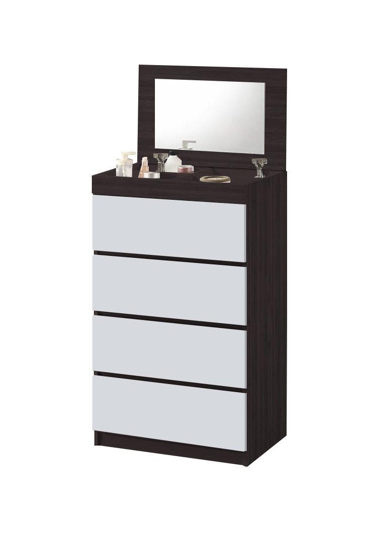 Lasey 4 Chest of Drawers with Mirror and Cosmetics Compartment in 6 Colours