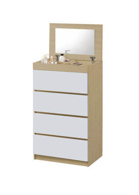 Lasey 4 Chest of Drawers with Mirror and Cosmetics Compartment in 6 Colours