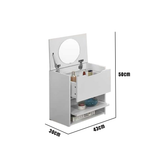 Minna Series Dressing Table With Mirror In Walnut And White Wash (Model P)