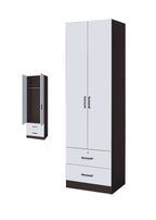 Kafka Series 2 Door Soft Closing Wardrobe Fully Laminated Back Panel in 6 Colours