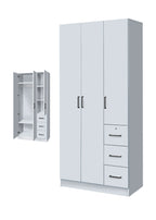 Serin Series 3 Door Soft Closing Wardrobe Fully Laminated Back Panel in 6 Colours