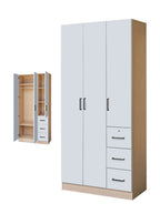 Serin Series 3 Door Soft Closing Wardrobe Fully Laminated Back Panel in 6 Colours