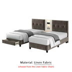 Taylor Twin Bed Frame with Drawer / Side Table  - PetFriendly Scratch-Resistant