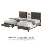 Taylor Twin Bed Frame with Drawer / Side Table  - PetFriendly Scratch-Resistant