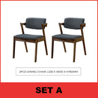 Xyrel Nordic Dining Set w/ Table, Chair & Bench Solid Rubber Wood in 3 Colours