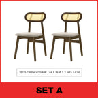 Radden 4/6 Seater Dining Set w/ Table, Chair & Bench Solid Rubber Wood in 2 Colours
