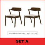 Raco 4/6 Seater Nordic Dining Set w/ Table, Chair & Bench Solid Rubber Wood in 3 Colours
