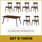 Fenza 4/6 Seater Nordic Dining Set w/ Table, Chair & Bench Solid Rubber Wood in 3 Colours