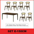 Radden 4/6 Seater Dining Set w/ Table, Chair & Bench Solid Rubber Wood in 2 Colours