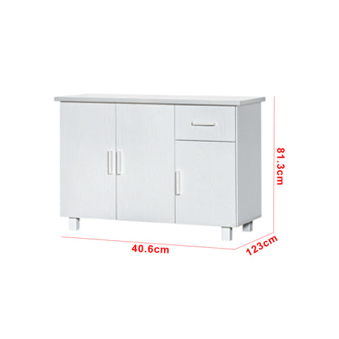 Image of Eki Series 7 Door Kitchen Cabinet In White