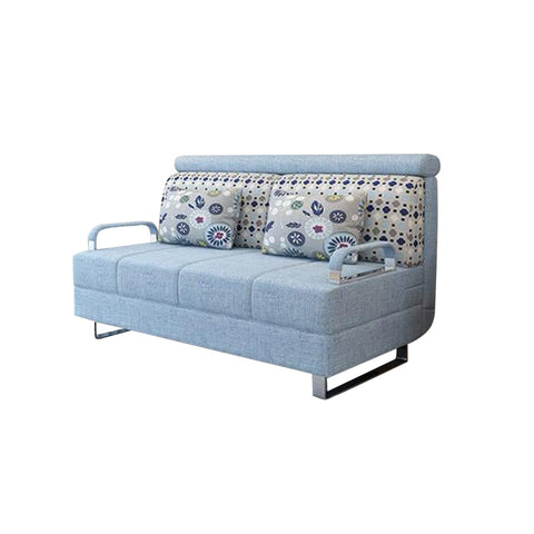 Image of Kerry 1.5m Fabric Sofa Bed in Light Blue Colour
