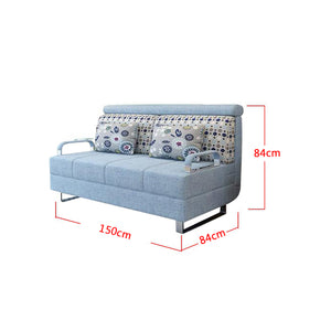 Kerry 1.5m Fabric Sofa Bed in Light Blue Colour