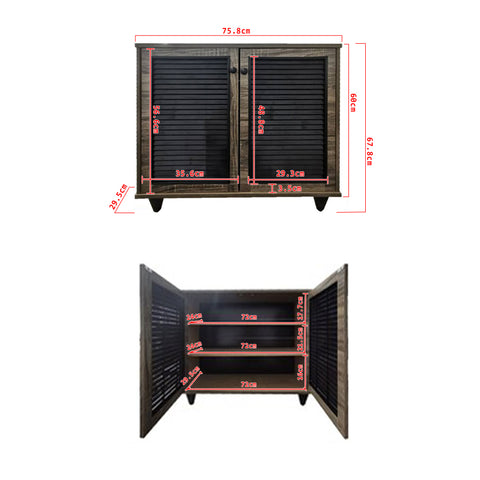 Image of Miami 2 Door Shoe Cabinet In Brown/ Black