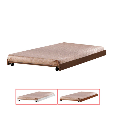 Image of Avian Single/Super Single Pull-Out Bed Frame Solid Plywood Base in White, Cappucino, Cherry Colour