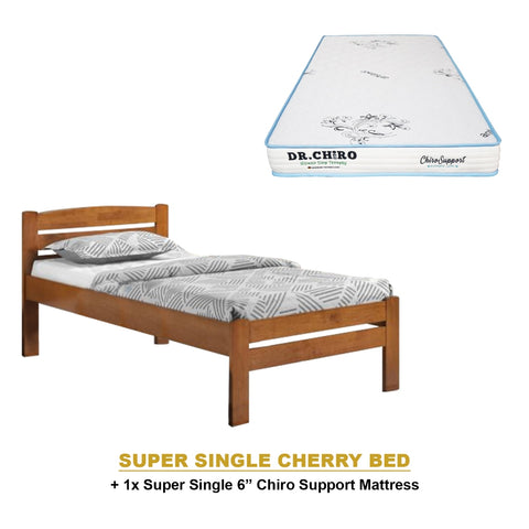 Image of Margy Single Size Solid Rubberwood Bed Frame Flat Plywood Base with Pull-out Bed w/ Mattress Option